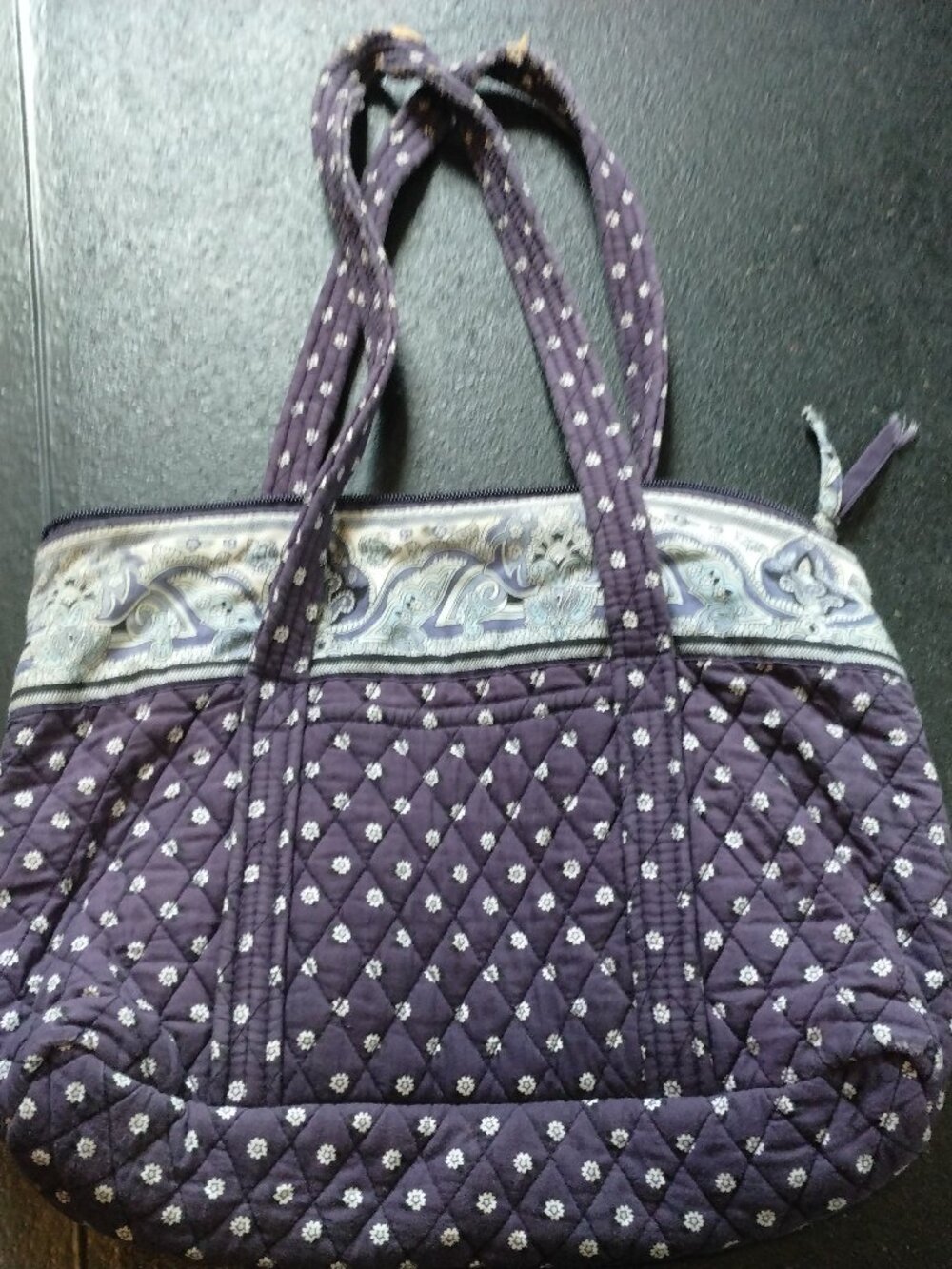Country Provencal Quilted Blue Convertible Weekender/Tote Hand Bag Purse